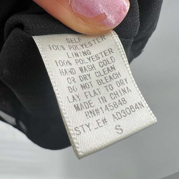 Everly Womens Pink Black Floral Long Sleeve Dress With Lace Up Waist Size S - Picture 10 of 10